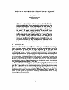 Aperçu du livre blanc de Bitcoin octobre 2008