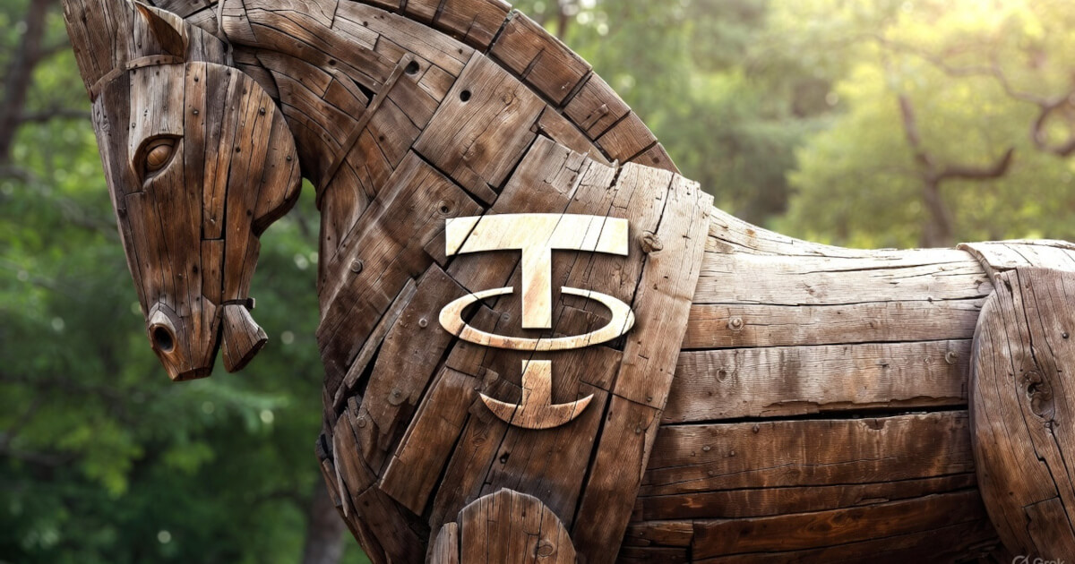 Cheval de Troie en forêt Tether